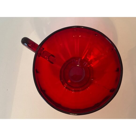 Tea Cup Handle Ruby Red Glass Footed Base Replacement Vintage Unmarked - Picture 9 of 11